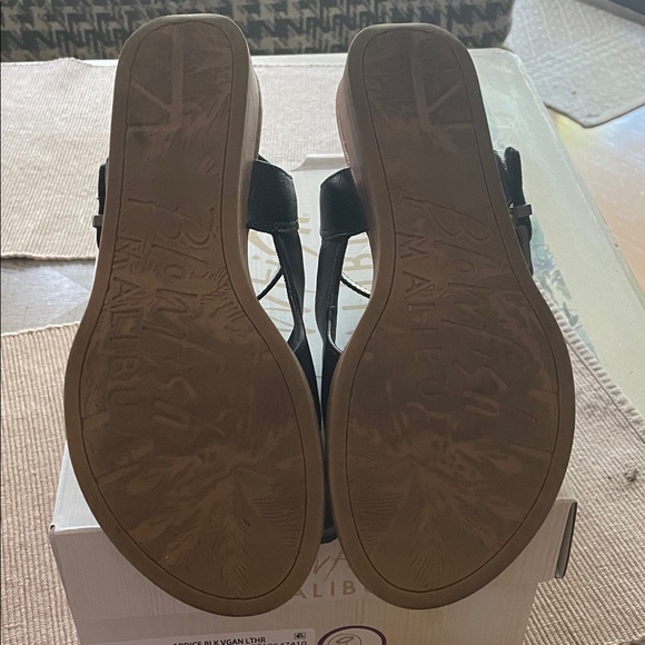 Blowfish Malibu Ardice Black Vegan Leather Sandals Velcro Buckle - Picture 12 of 13